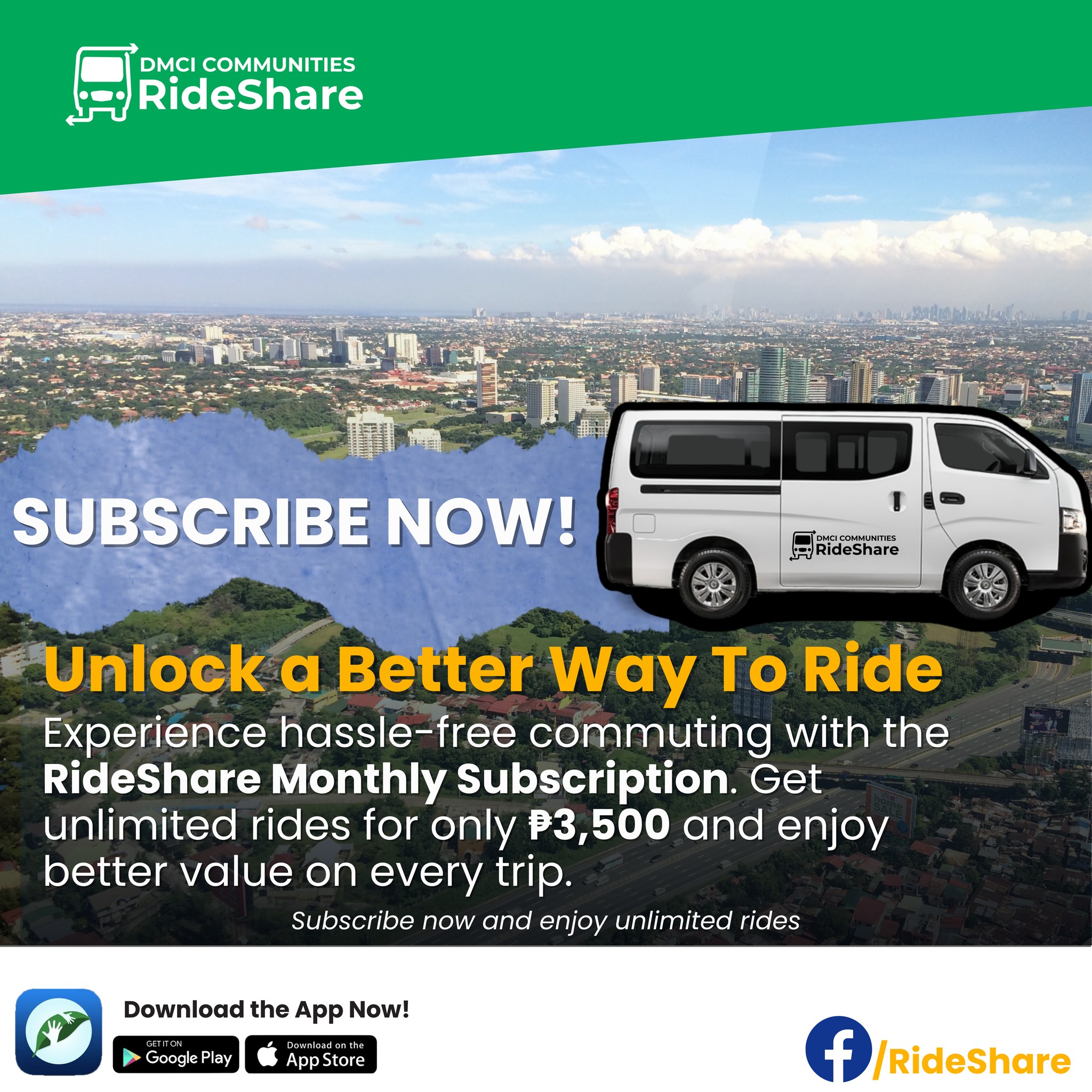 DMCI - RideShare Monthly Subscription 🚐📅 🔁 Unlimited rides. Easier ...