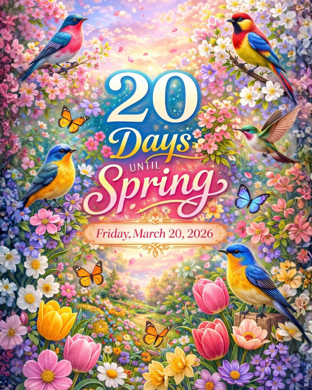 Happy - 20 Days Until Spring 2026 🌼 First day of spring 2026, Friday ...