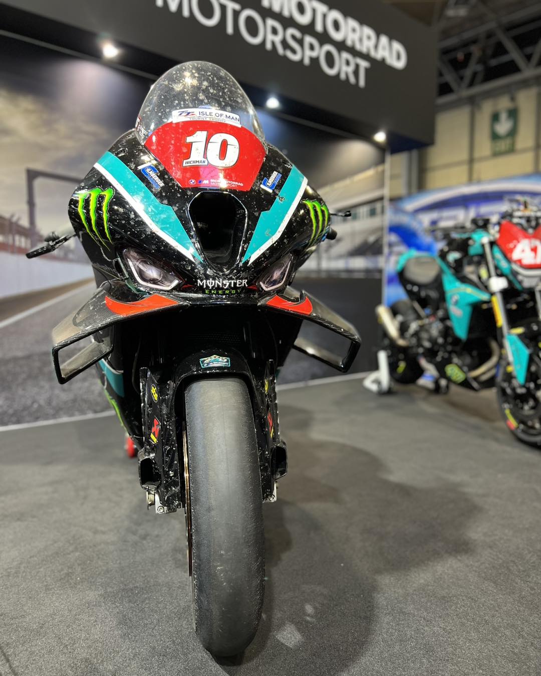 See a range of race bikes on display at the BMW Motorrad stand at