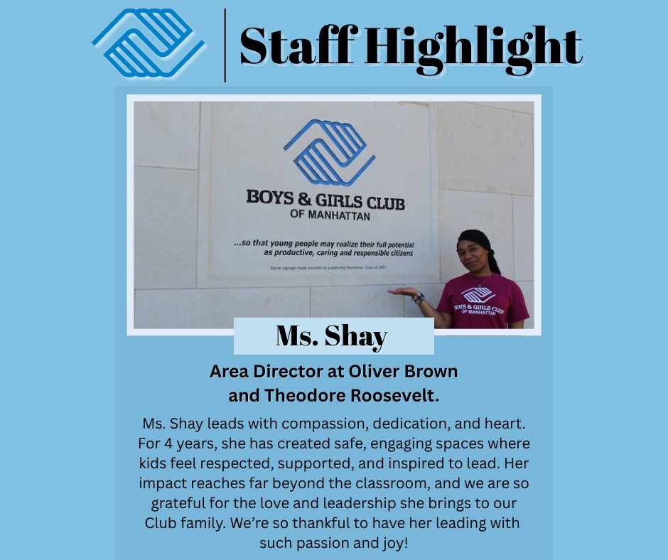 Staff Spotlight: Ms.... - Boys & Girls Club of Manhattan | Facebook