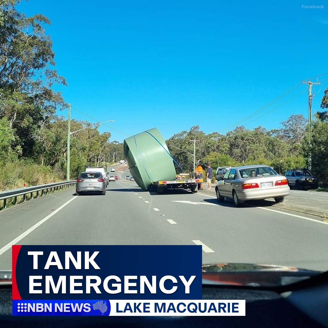 NBN Television - A water tank has fallen off the back of a... | Facebook