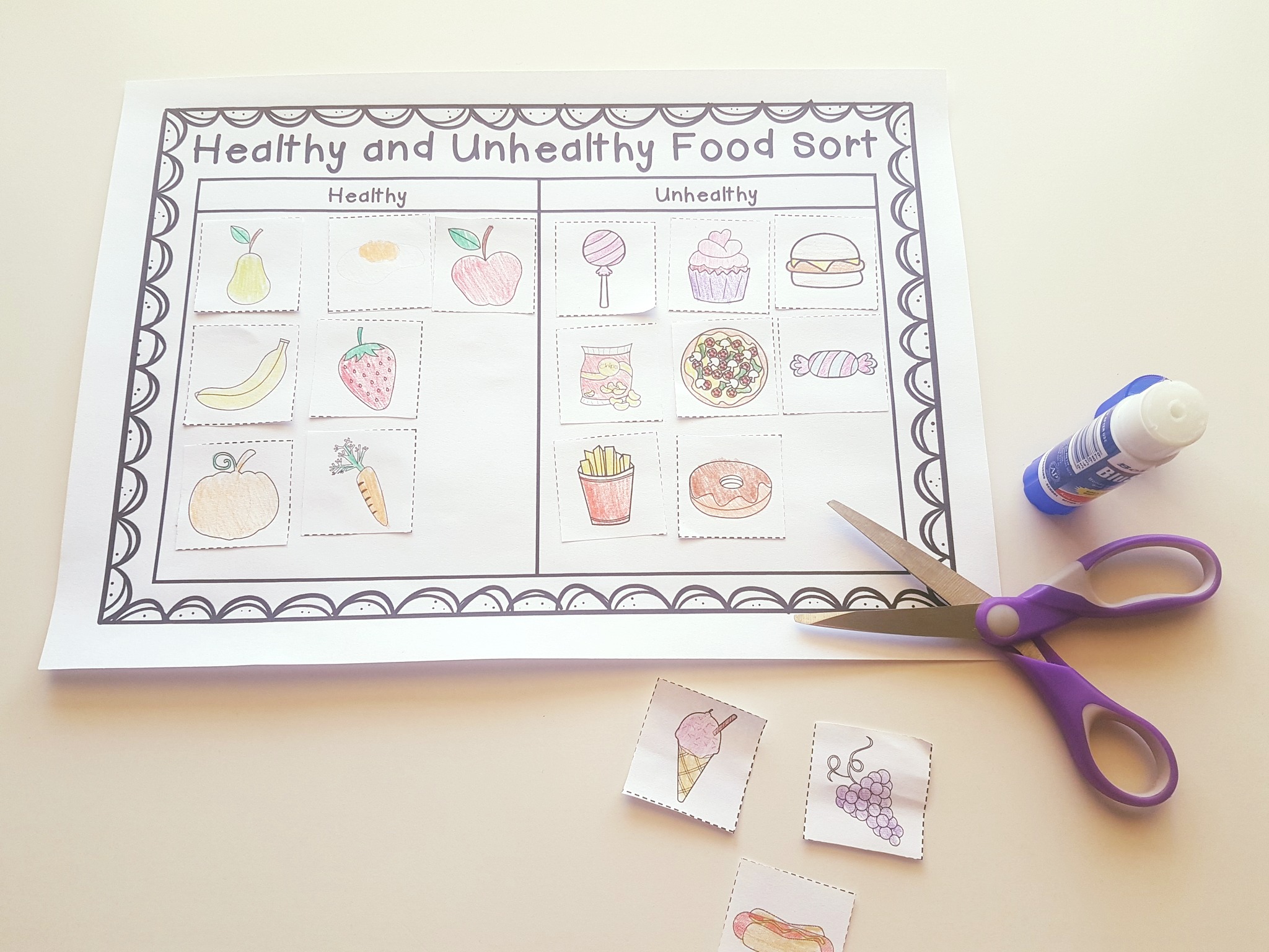 Sort It Out Food Groups Cut And Paste Activity By Food Category