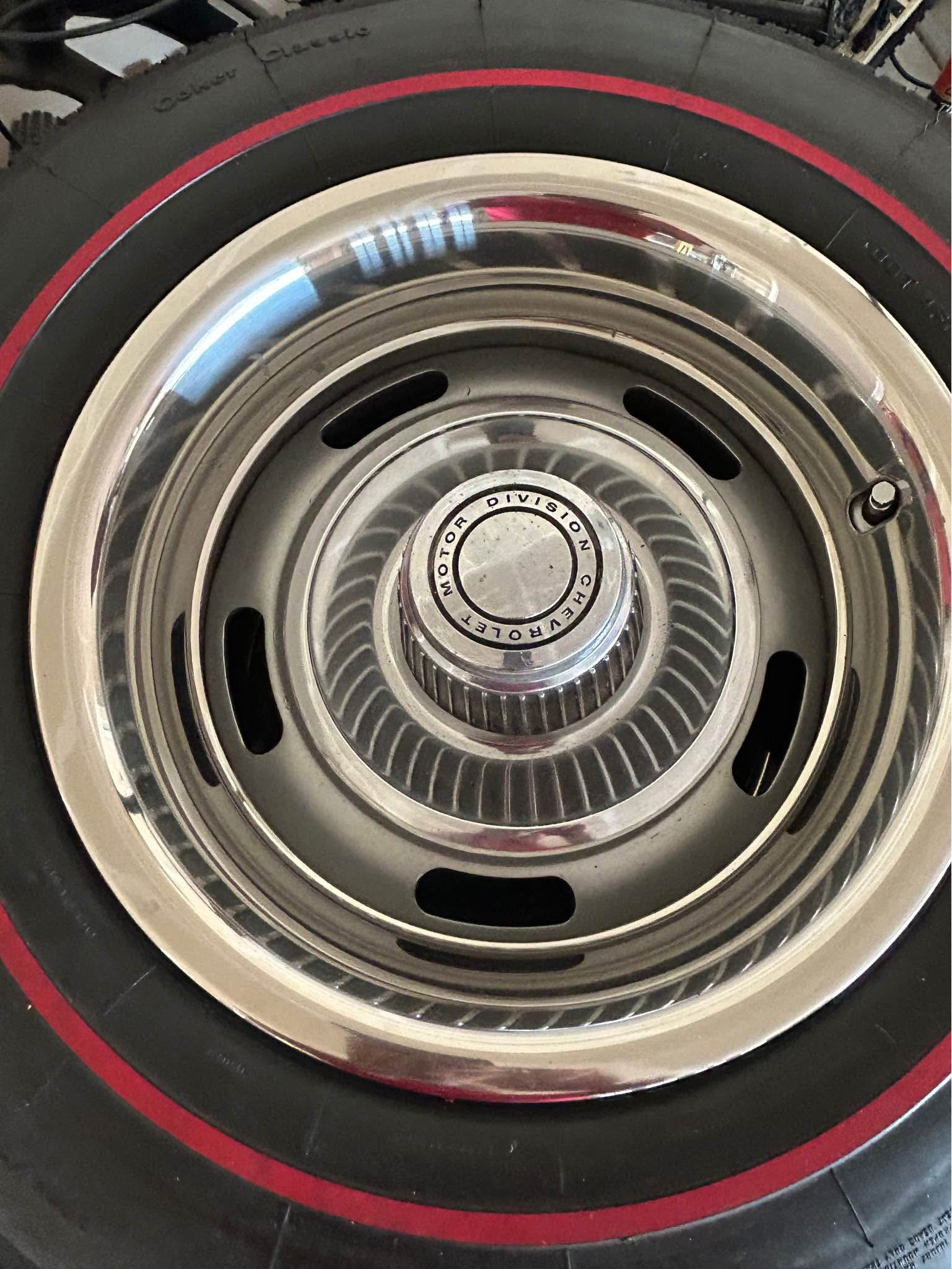 Beautiful Coker Classic Red Line tires mounted and balanced on 15 inch ...