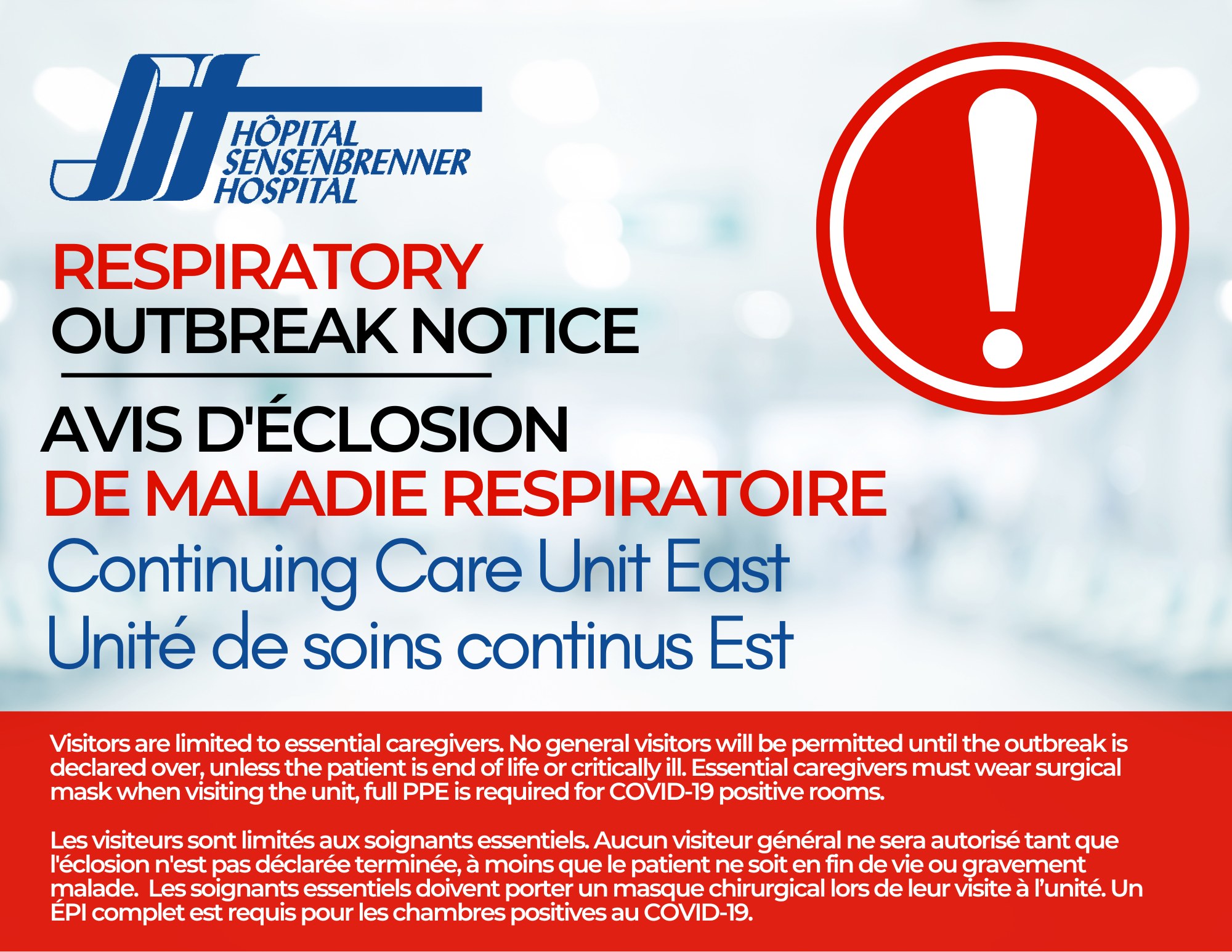 ‼️ RESPIRATORY OUTBREAK NOTICE ‼️... - Sensenbrenner Hospital