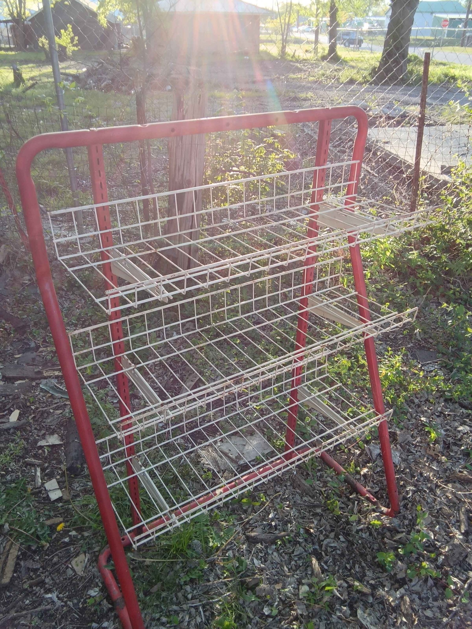 Vintage Lance Crackers Red Metal Display Rack with 3 Wire Shelves ...