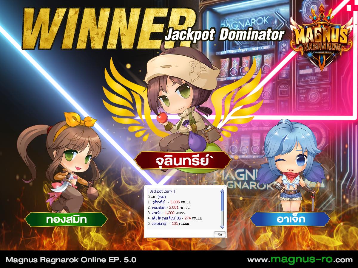 ประกาศผลอันดับ Jackpot Dominator... - Magnus Ragnarok Project | Facebook