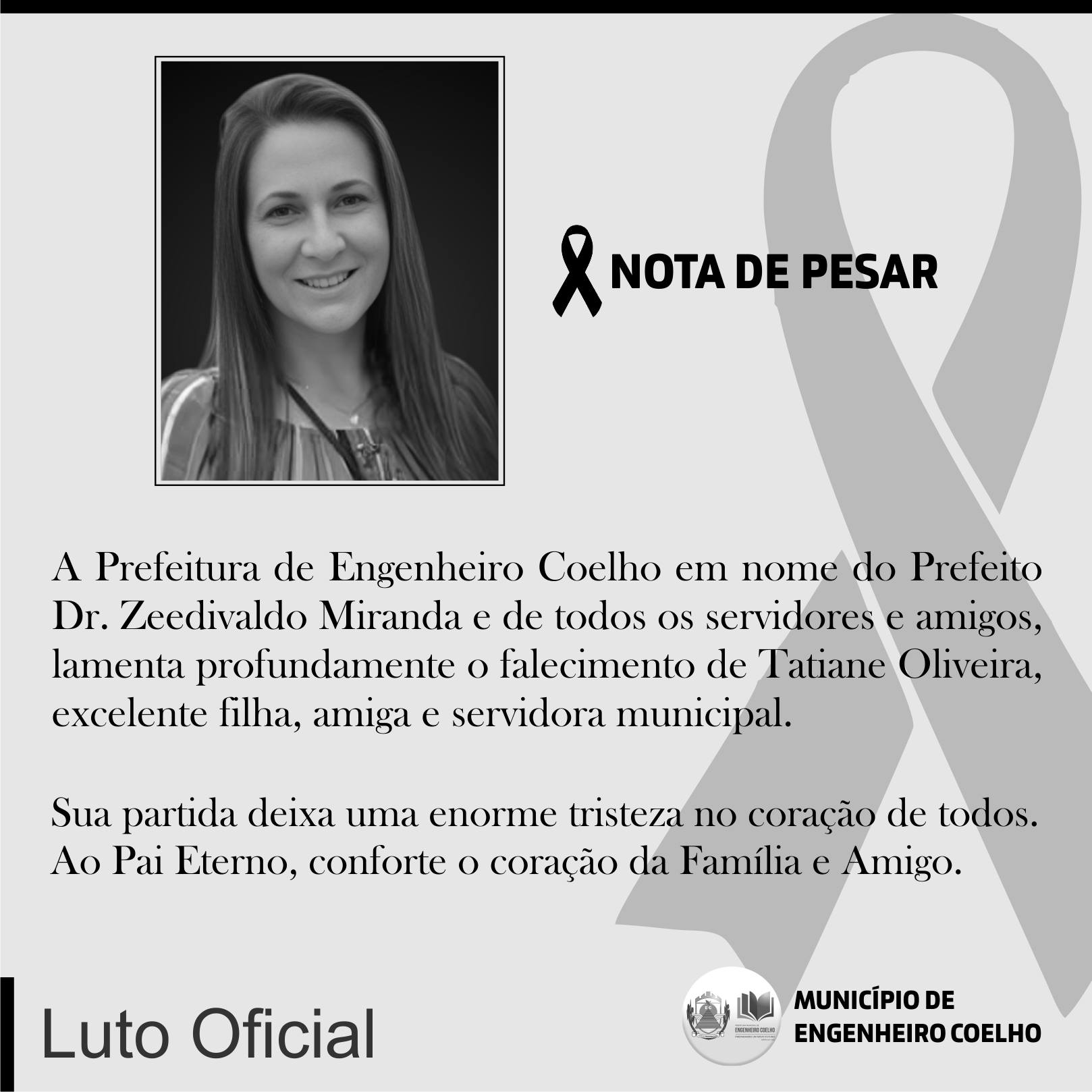 Prefeitura - NOTA DE PESAR LUTO OFICIAL DE 03 DIAS A Prefeitura de ...
