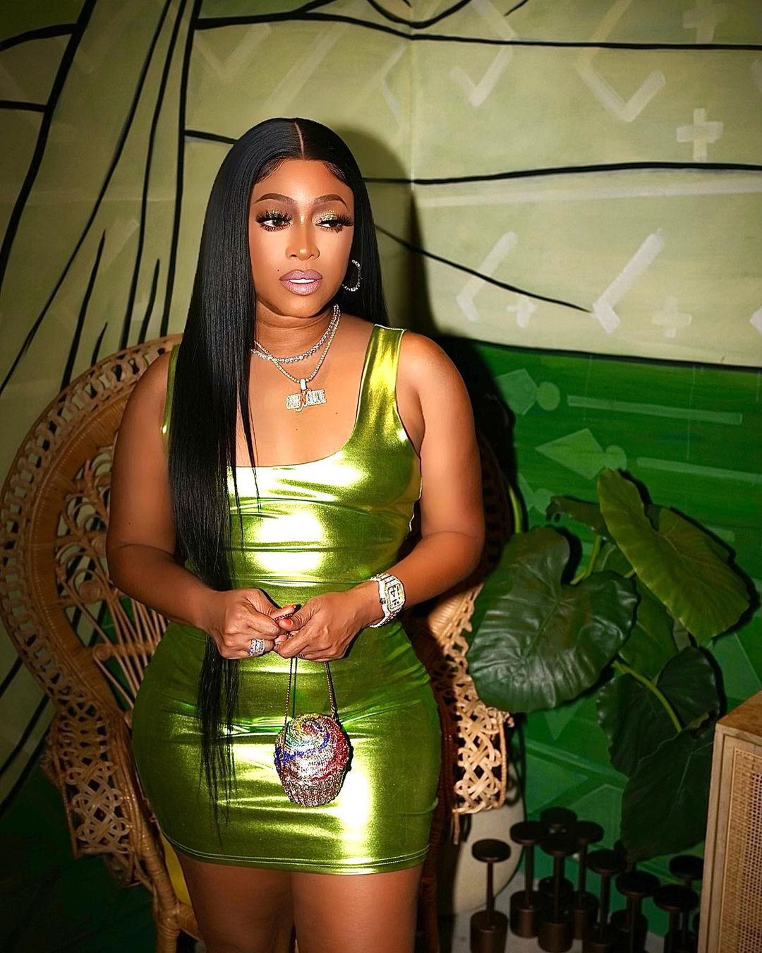 yung miami green dress glistening in the green💚✨ eras-tour