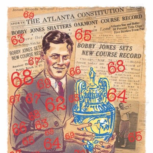 Admire this stunning artwork of golf legend Bobby Jones by NYC