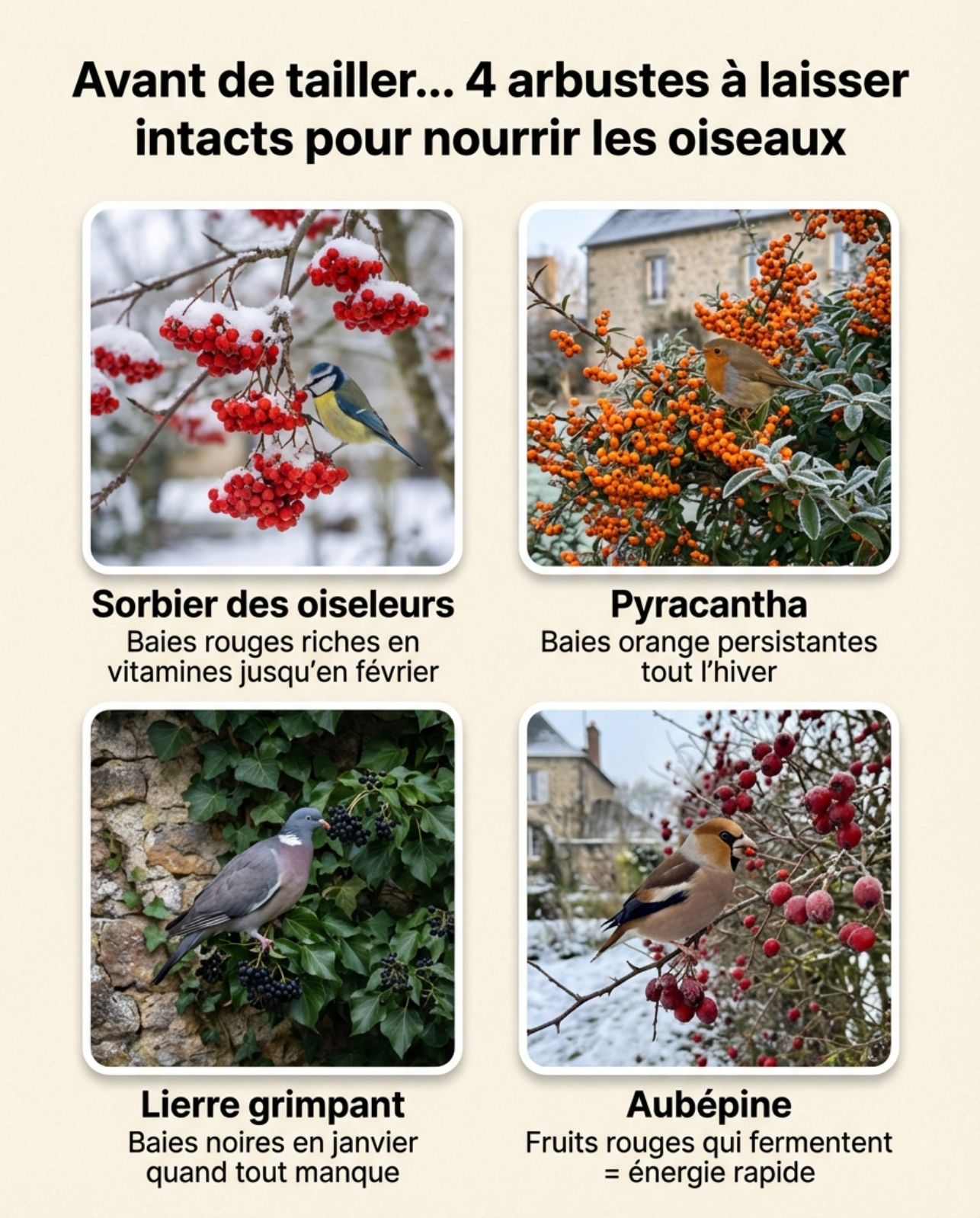 Mamie - Avant de tailler... 4 arbustes à laisser intacts pour nourrir ...