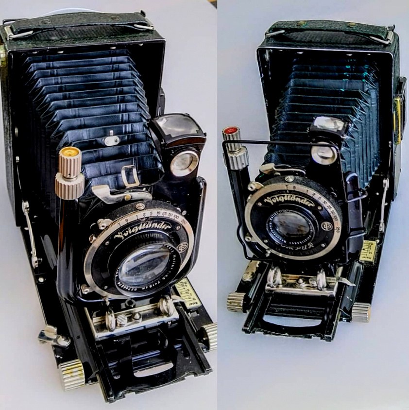 Voigtlander Bergheil Deluxe ジャンク品 Voigtlander Bergheil camera with Plaubel Tele Makinar lens