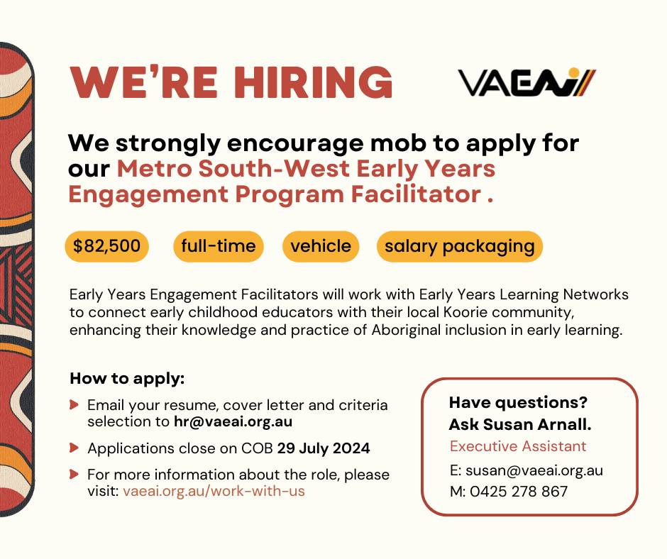 AVAILABLE... - Victorian Aboriginal Education Association Inc. | Facebook