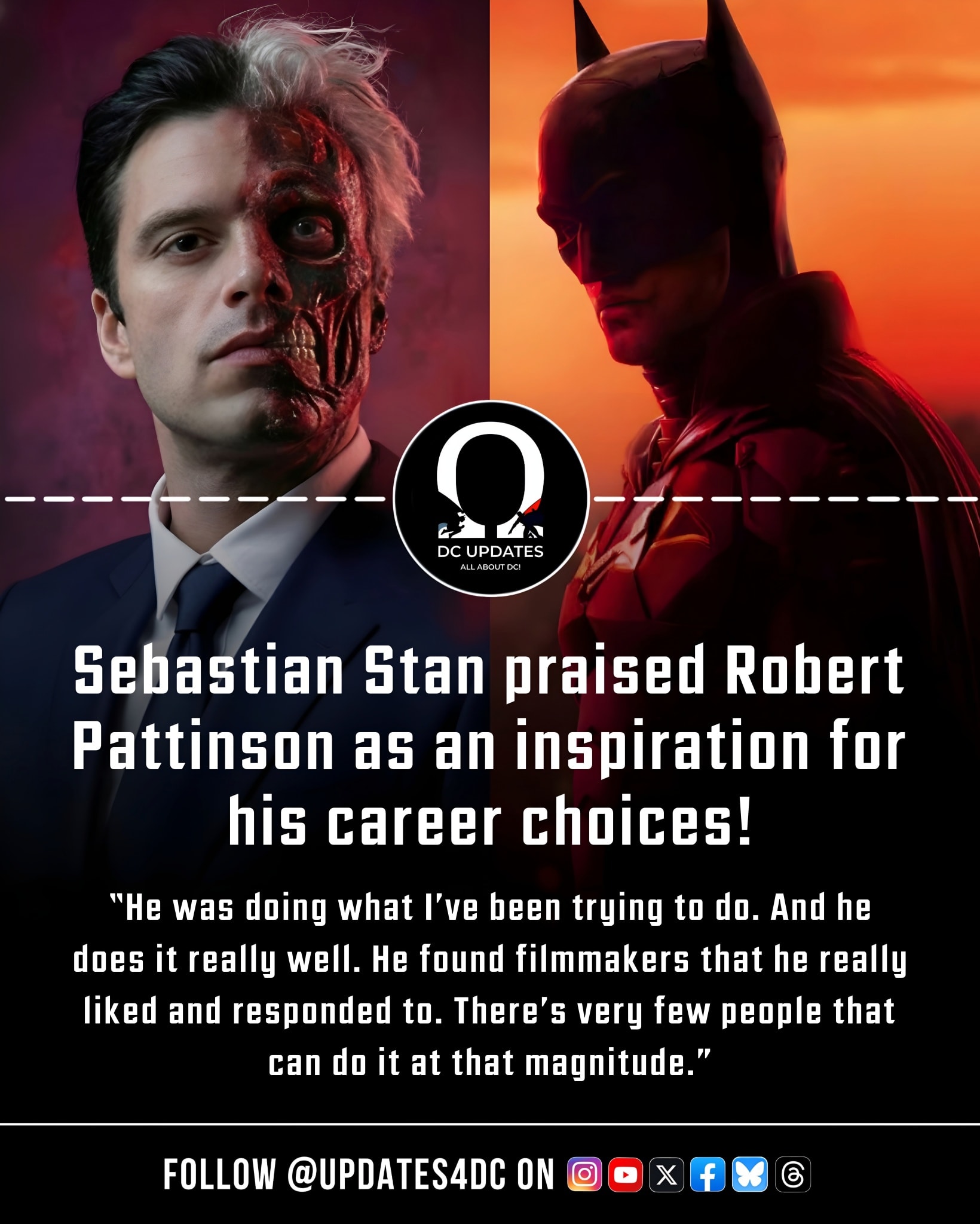 DC Updates - Now, Sebastian Stan and Robert Pattinson are... | Facebook