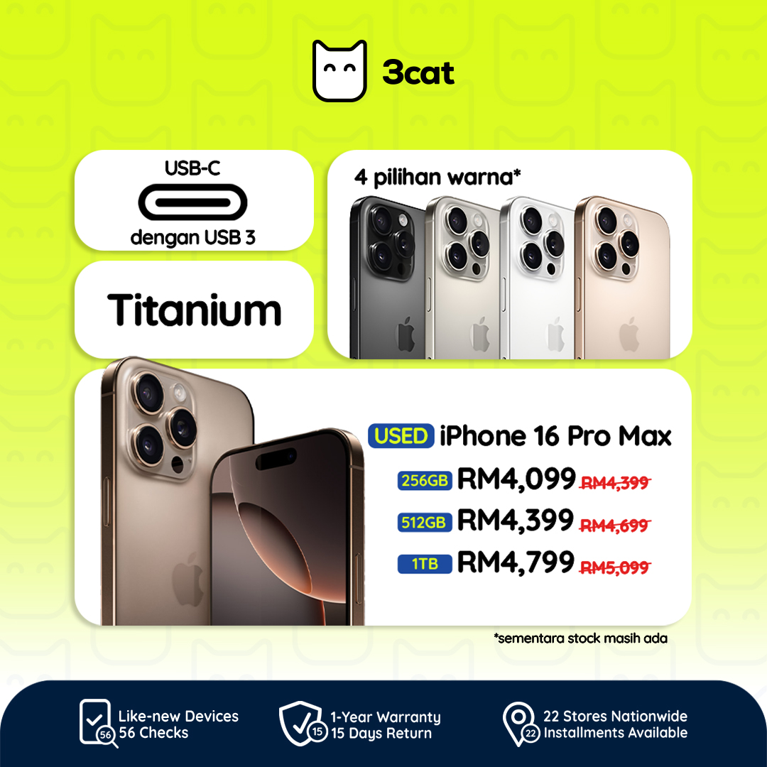 3cat - 📱 iPhone 16 Pro Max – Level Pro Sebenar Nak... | Facebook