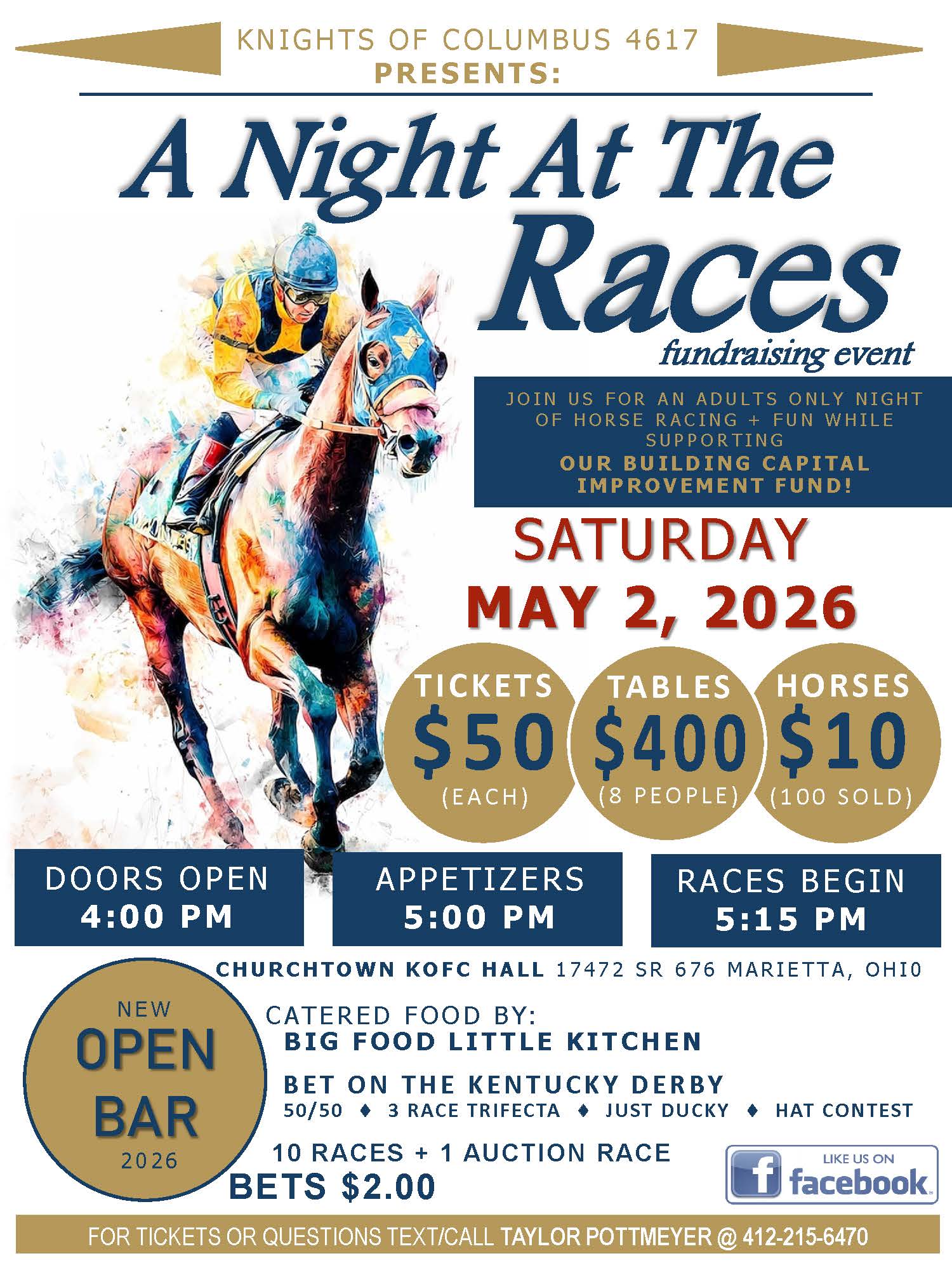 A Night At The Races - May 2, 2026 - SAVE THE DATE