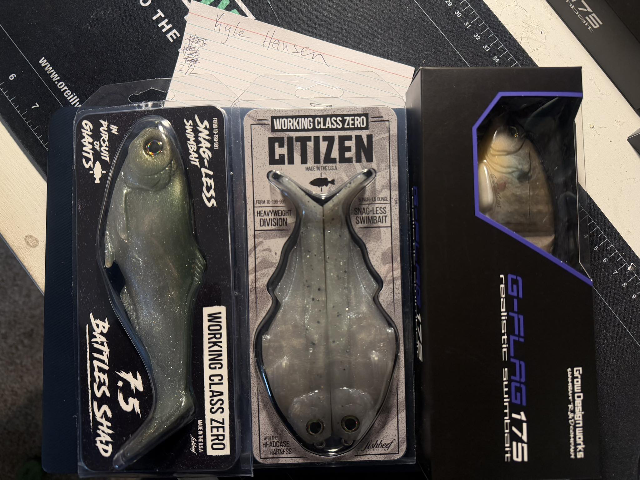 Brand new Grow Design Works G-Flag 175 and TinyKlash swimbaits for