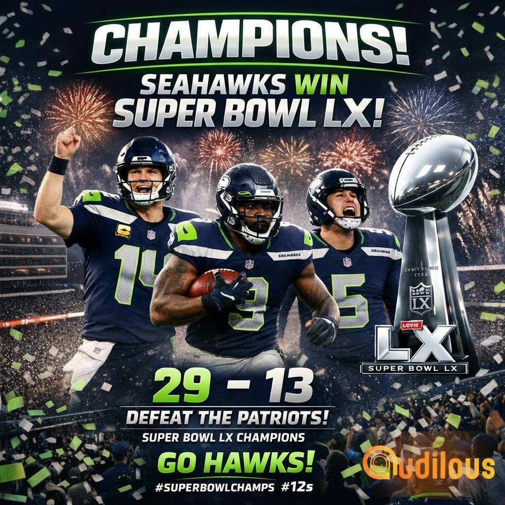 Audilous - 🏈 CHAMPIONS! 🟢⚪️ SEAHAWKS WIN SUPER BOWL LX! A... | Facebook