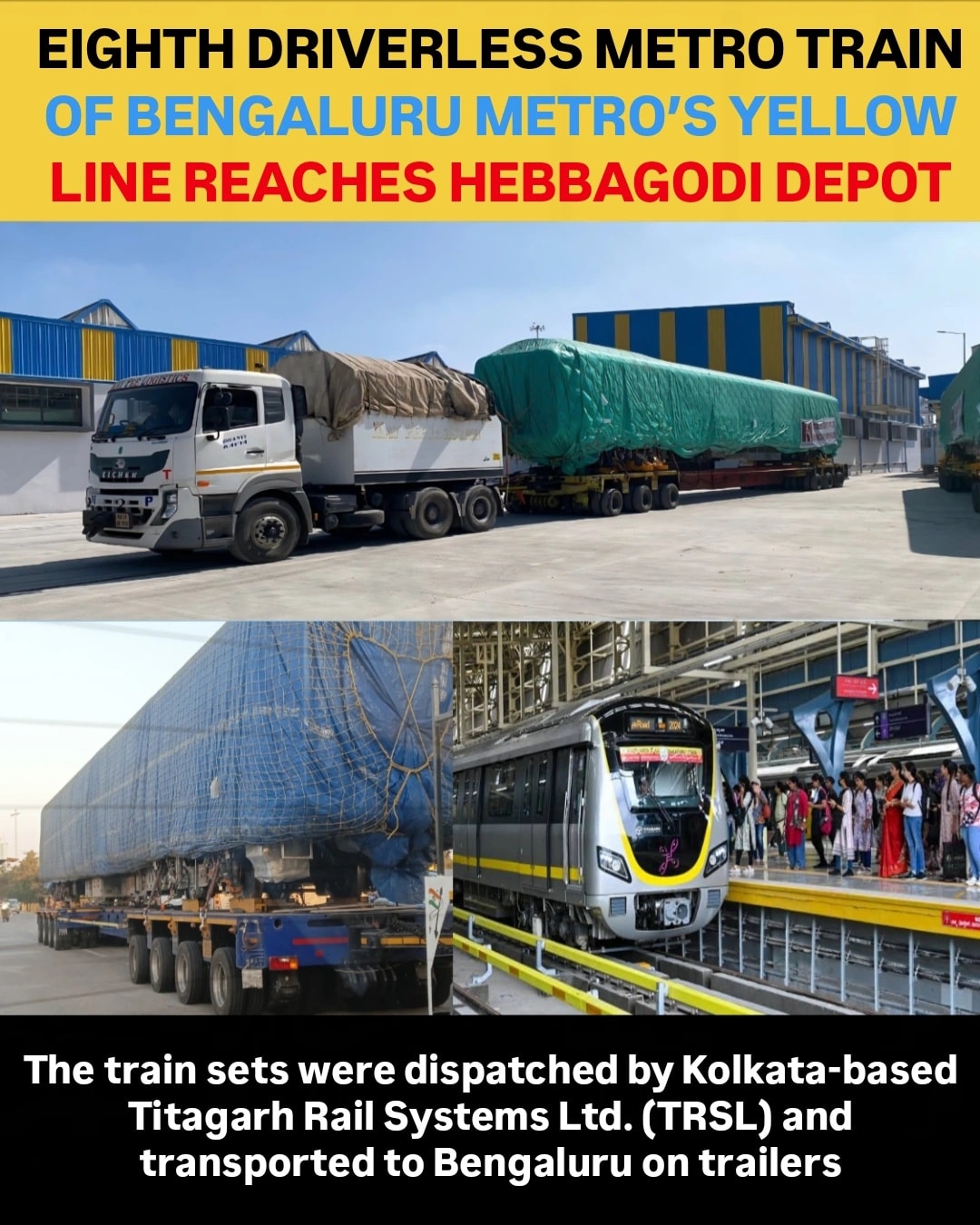 The eighth driverless trainset for... - Karnataka portfolio | Facebook