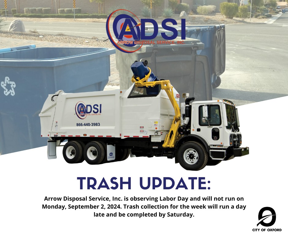 🚮 TRASH UPDATE! Arrow... - The City of Oxford, Alabama | Facebook