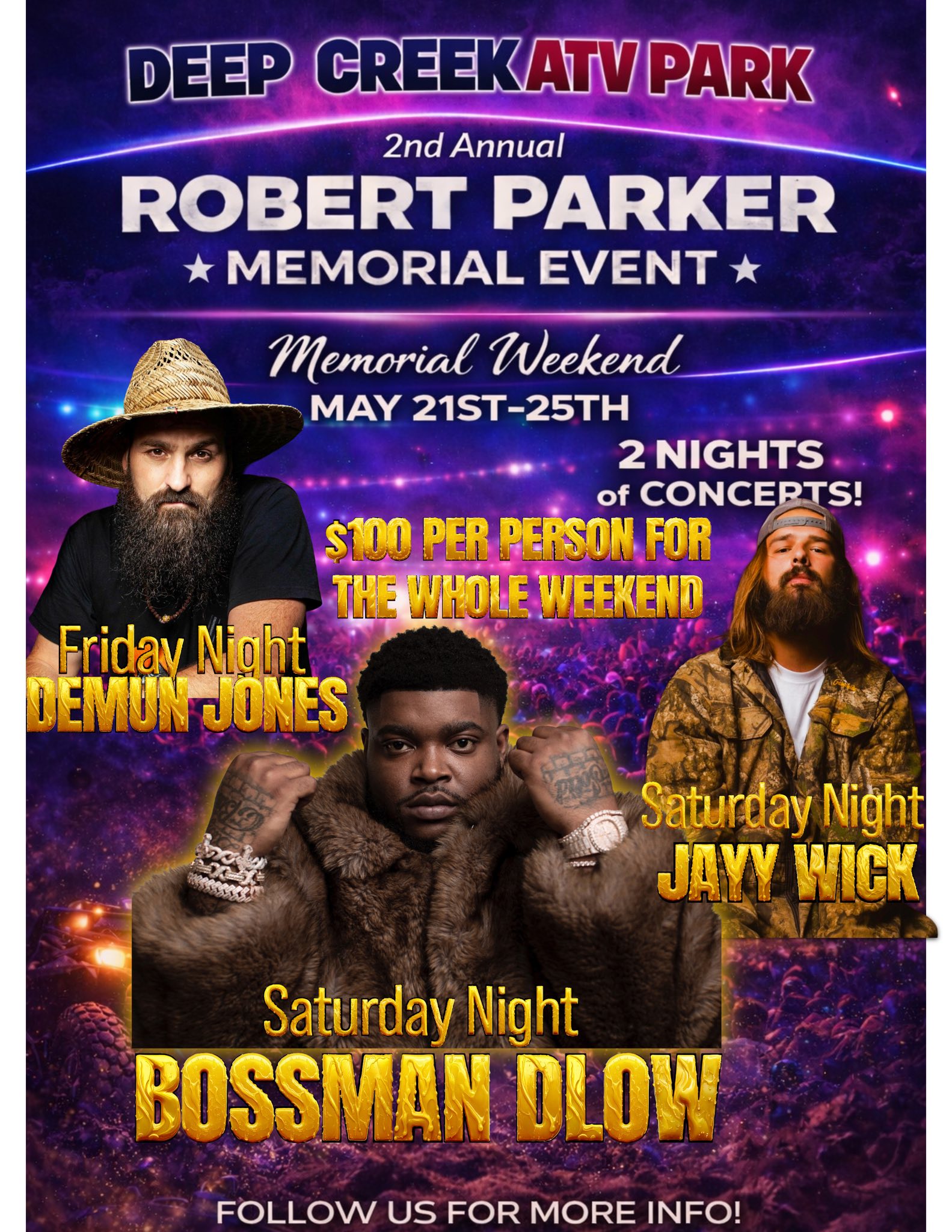 May 21st–25th — Creekfest 2026 2nd Annual Robert Parker Memorial 