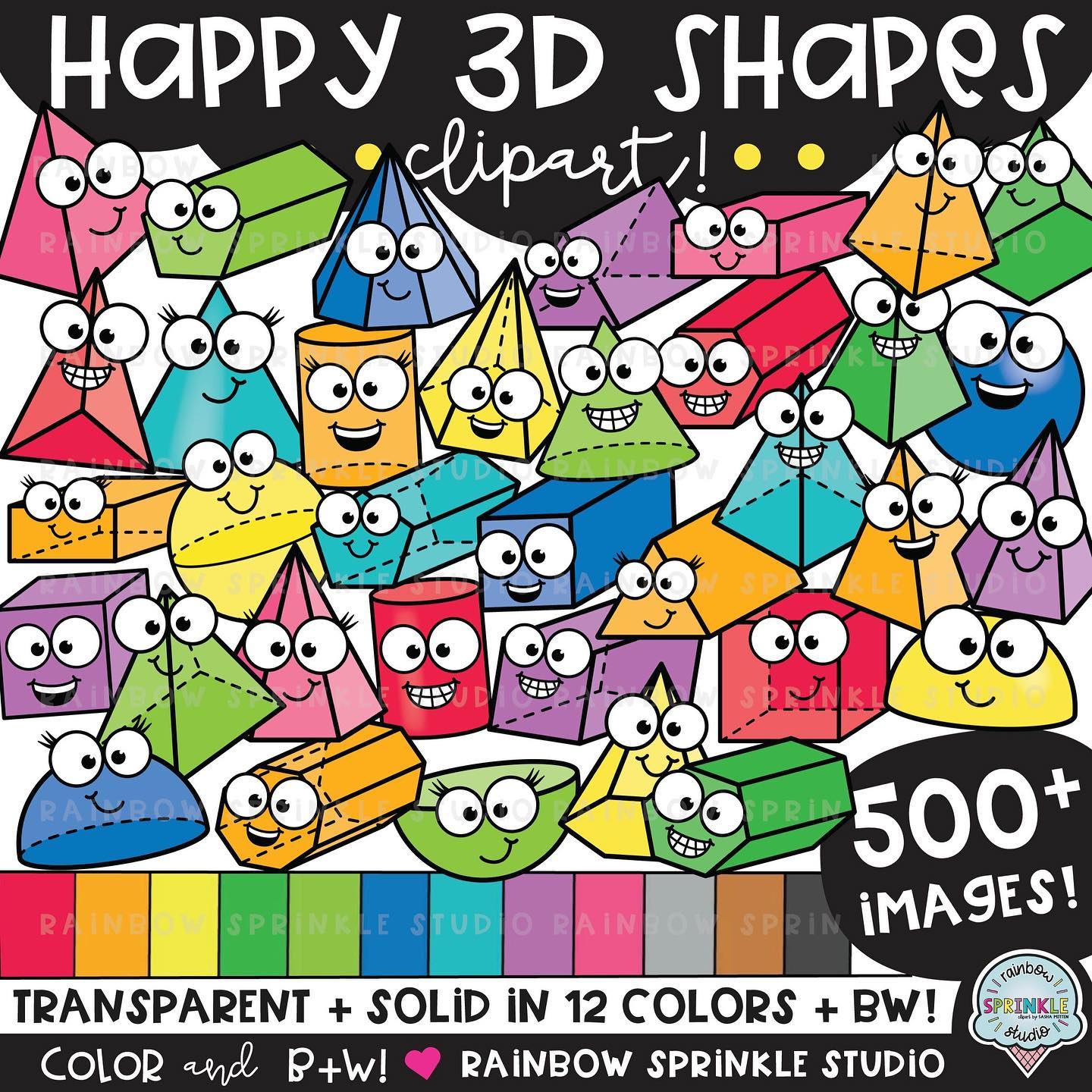 💕 Happy 3D Shapes MEGA Set is... - Rainbow Sprinkle Studio