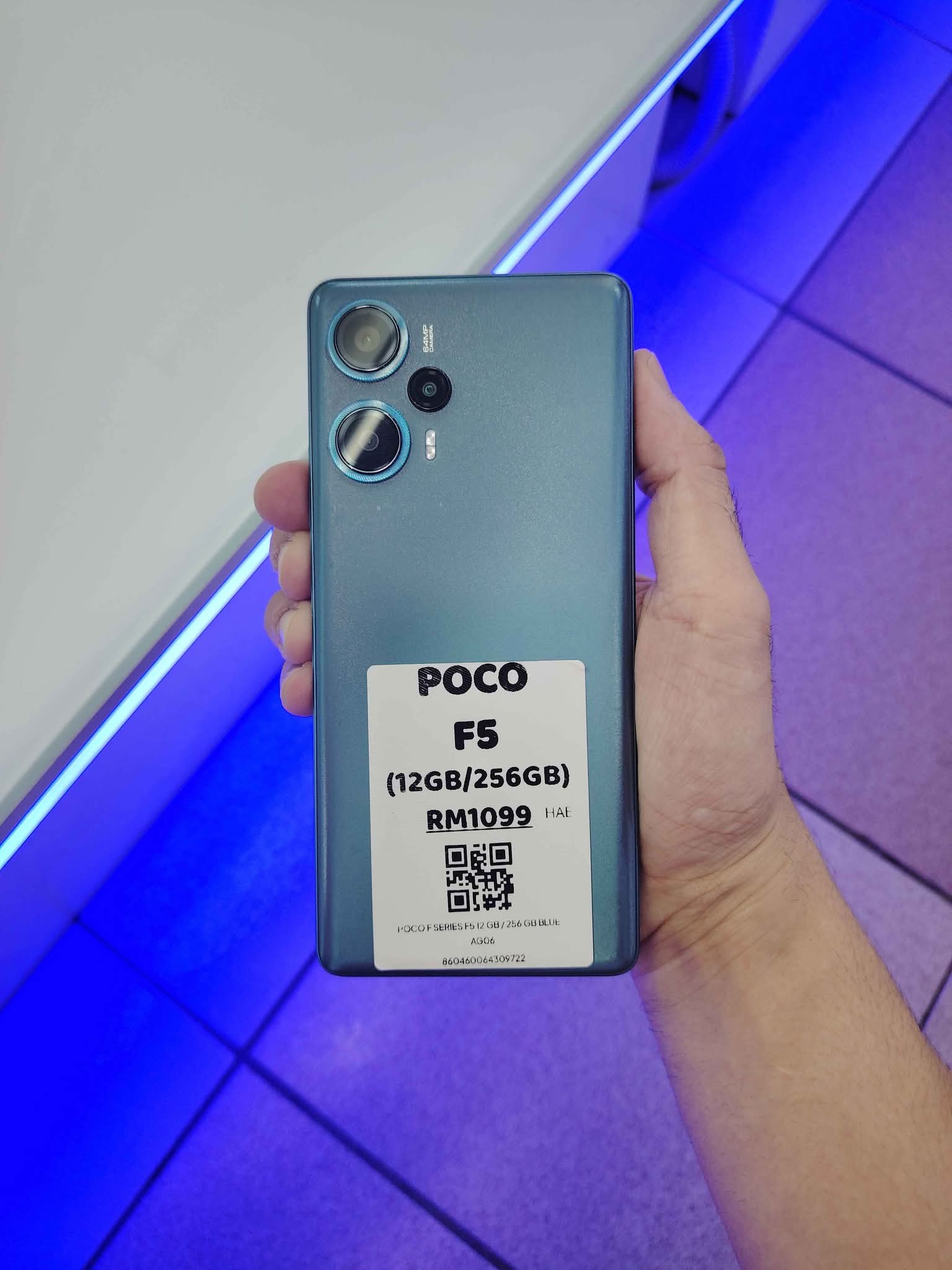 USED) POCO F5 256GB BLUE 5G BOX ✈️ TRADE-IN /JUAL PHONE Trade-in 