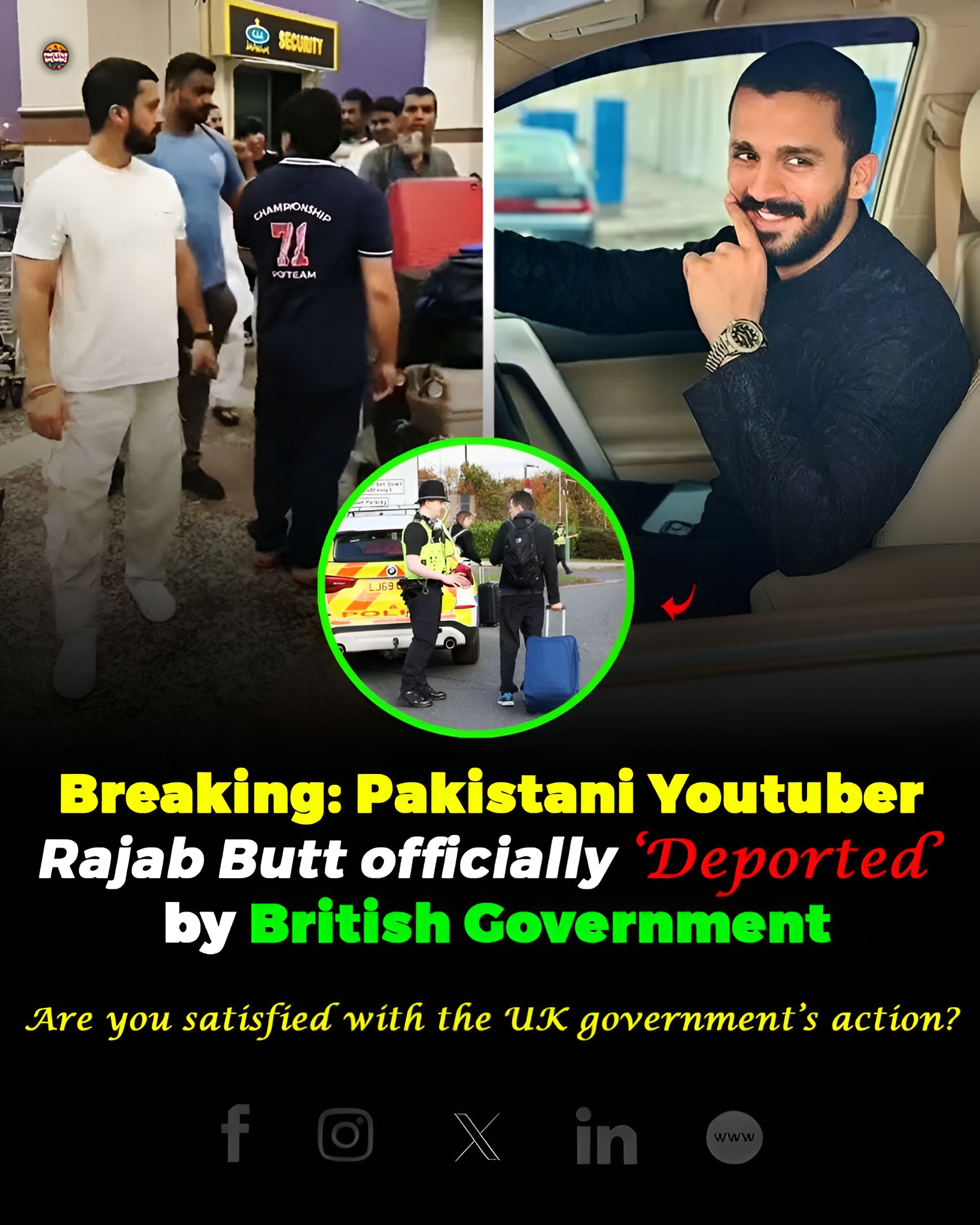 Pakistan - UK Government Deports Pakistani YouTuber Rajab Butt ...