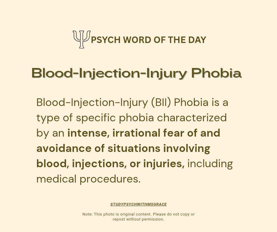 Study - Blood-Injection-Injury (BII) Phobia is a type of specific ...