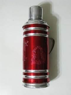 Thermos Vintage Ancien SHANGHAI CHINA - Bouteille Isotherme Bleue - Occasion Bon état