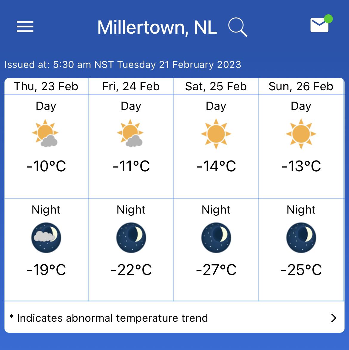 Is this the lowest the temperature has been on the island?
