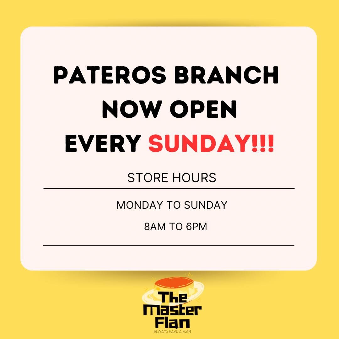 The Master Flan - 📢 Hello Resellers 😊 Pateros Branch is... | Facebook