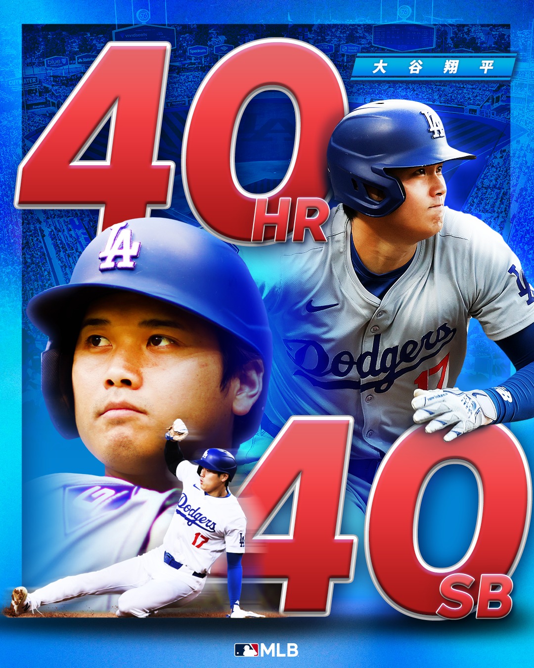 タ*将様 大谷翔平 ドジャース 40-40達成記念 ボブルヘッド ドジャース 】#大谷翔平 40-40達成を最高にドラマチックな形で決めた