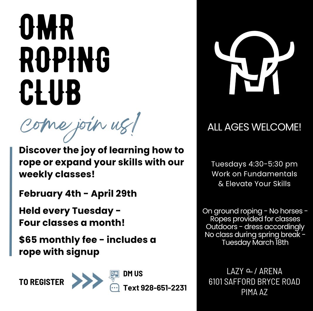 OMRroping - 📣 Roping Club is Back! We’ve made a change—classes are now ...