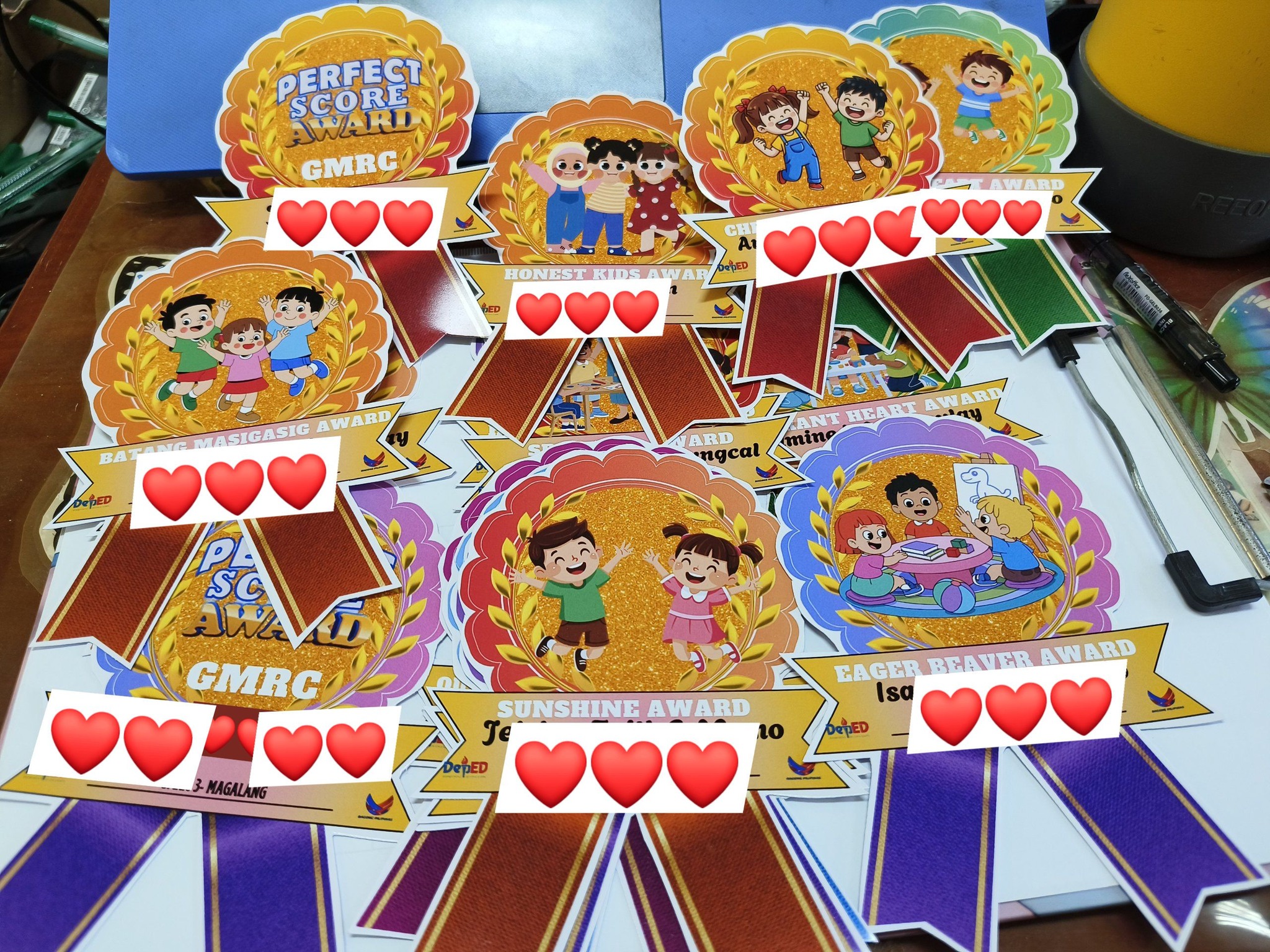 RED - Editable Ribbon for Kinder to Grade 3 for 50 pesos # ...