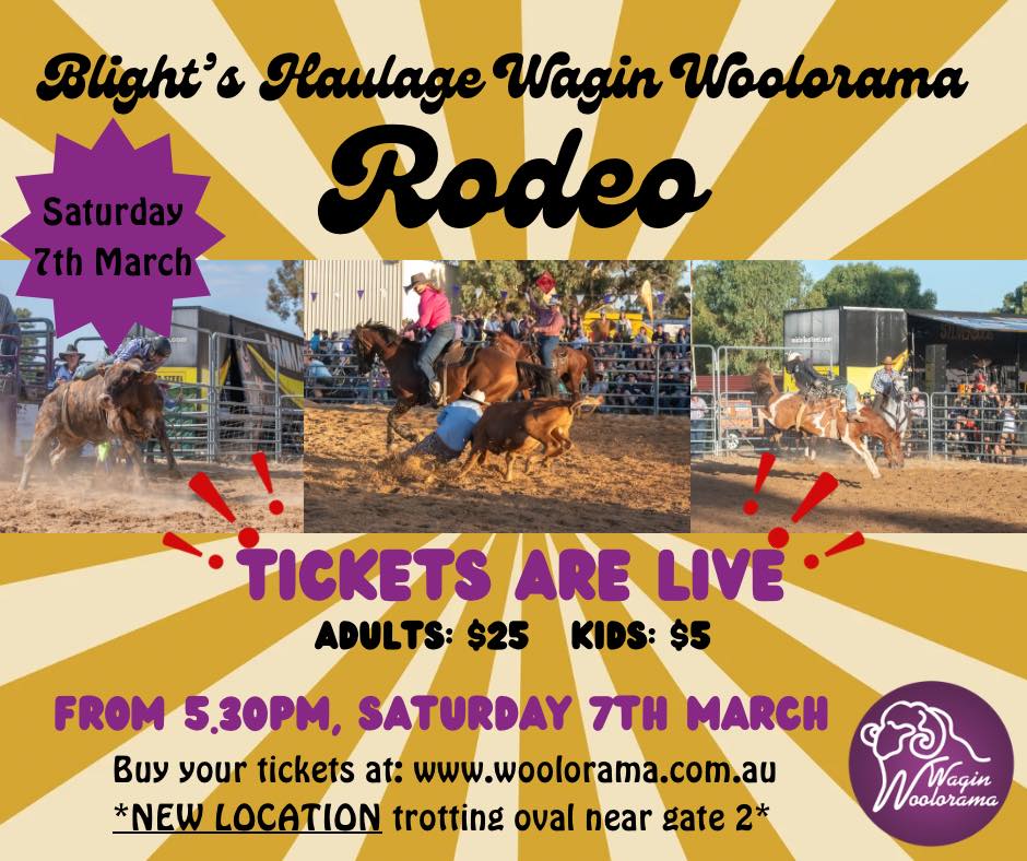 Wagin - 📣 RODEO TICKETS 📣 Head to www.woolorama.com.au to purchase your ...