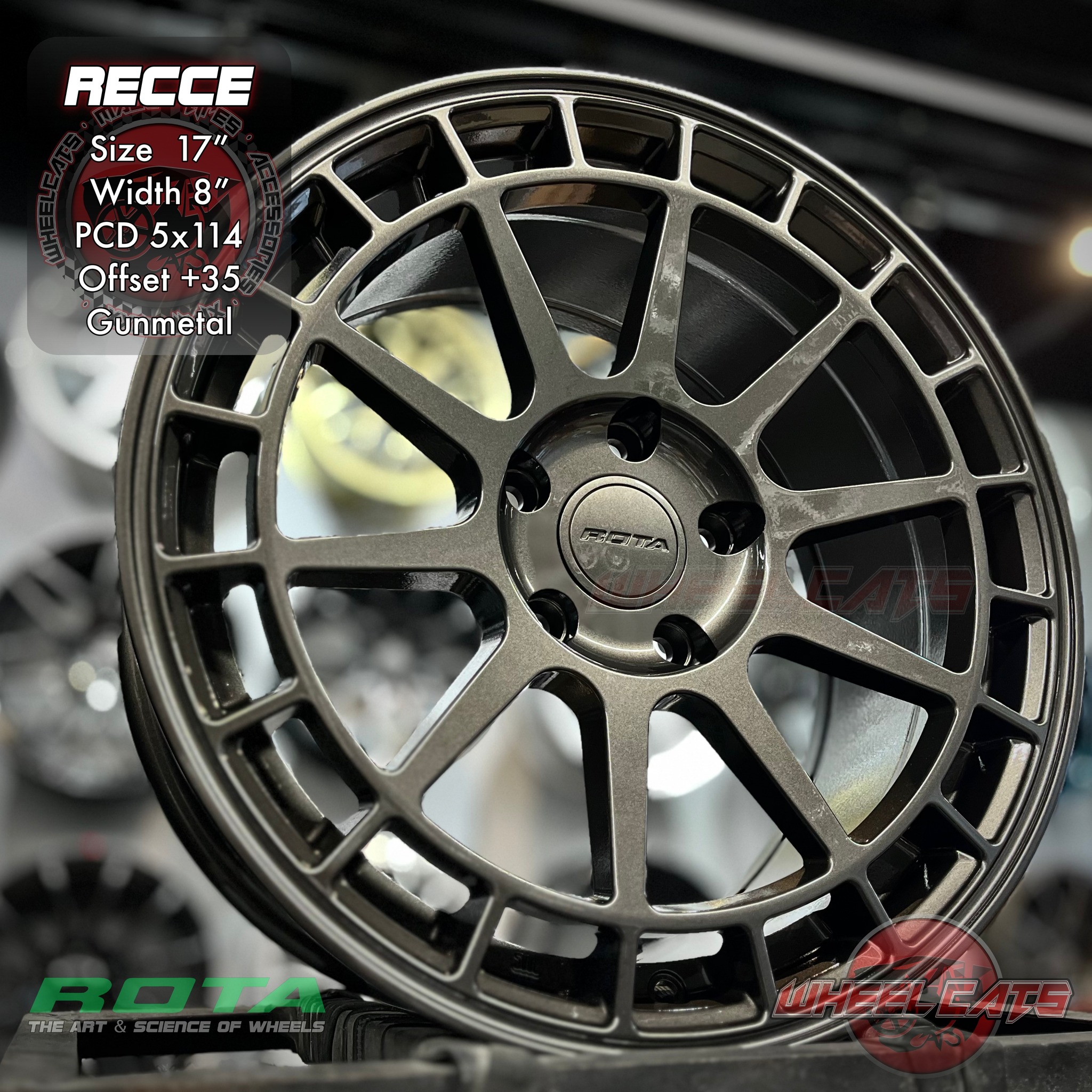 WheelCats - ROTA RECCE 17X8 GUNMETAL ALL-IN Package with TIRES Starts ...
