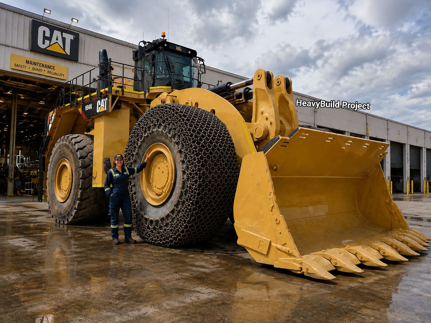 How big is the CAT 994K wheel loader