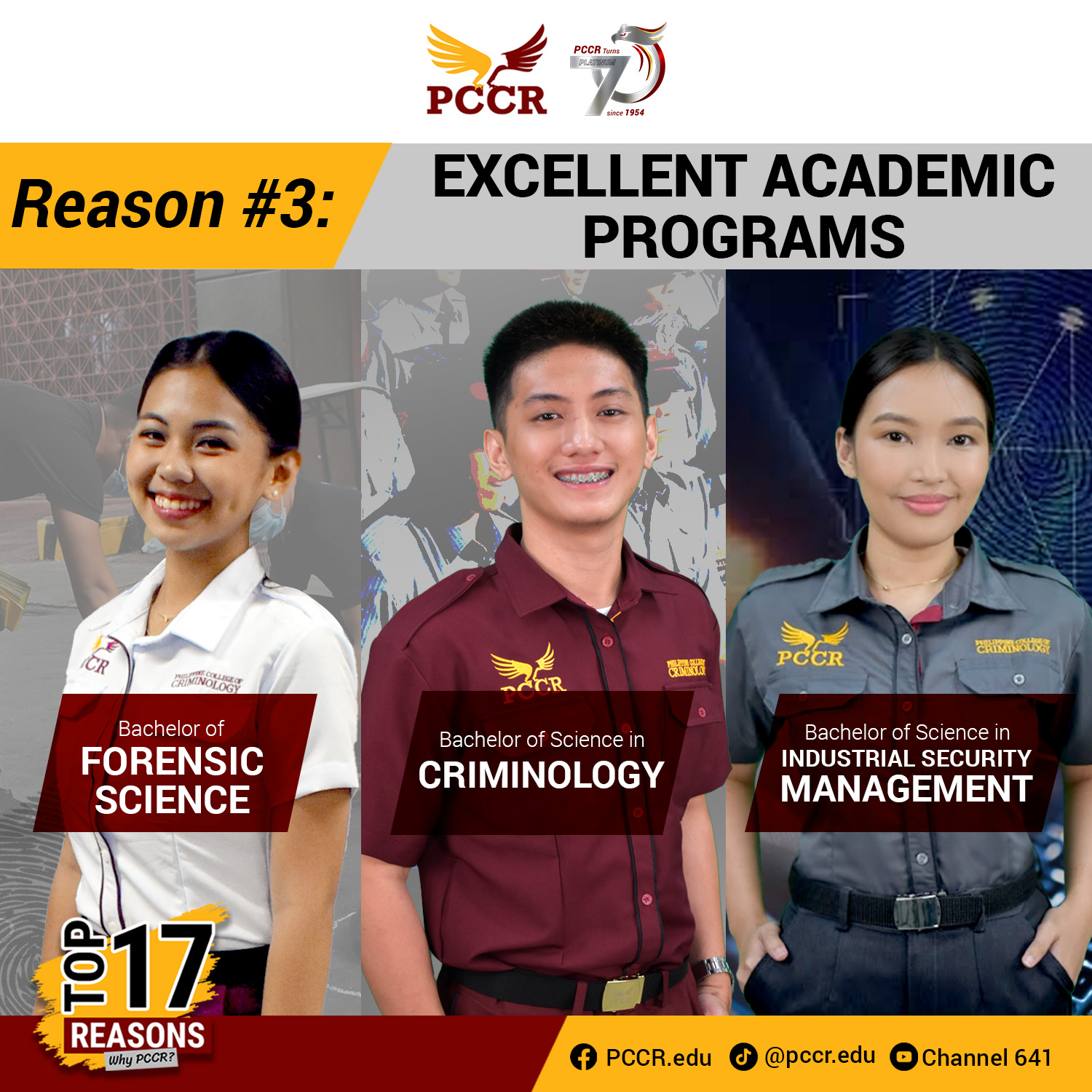 Official - Here are the top 17 reasons to study at PCCR! “Reason #3 ...