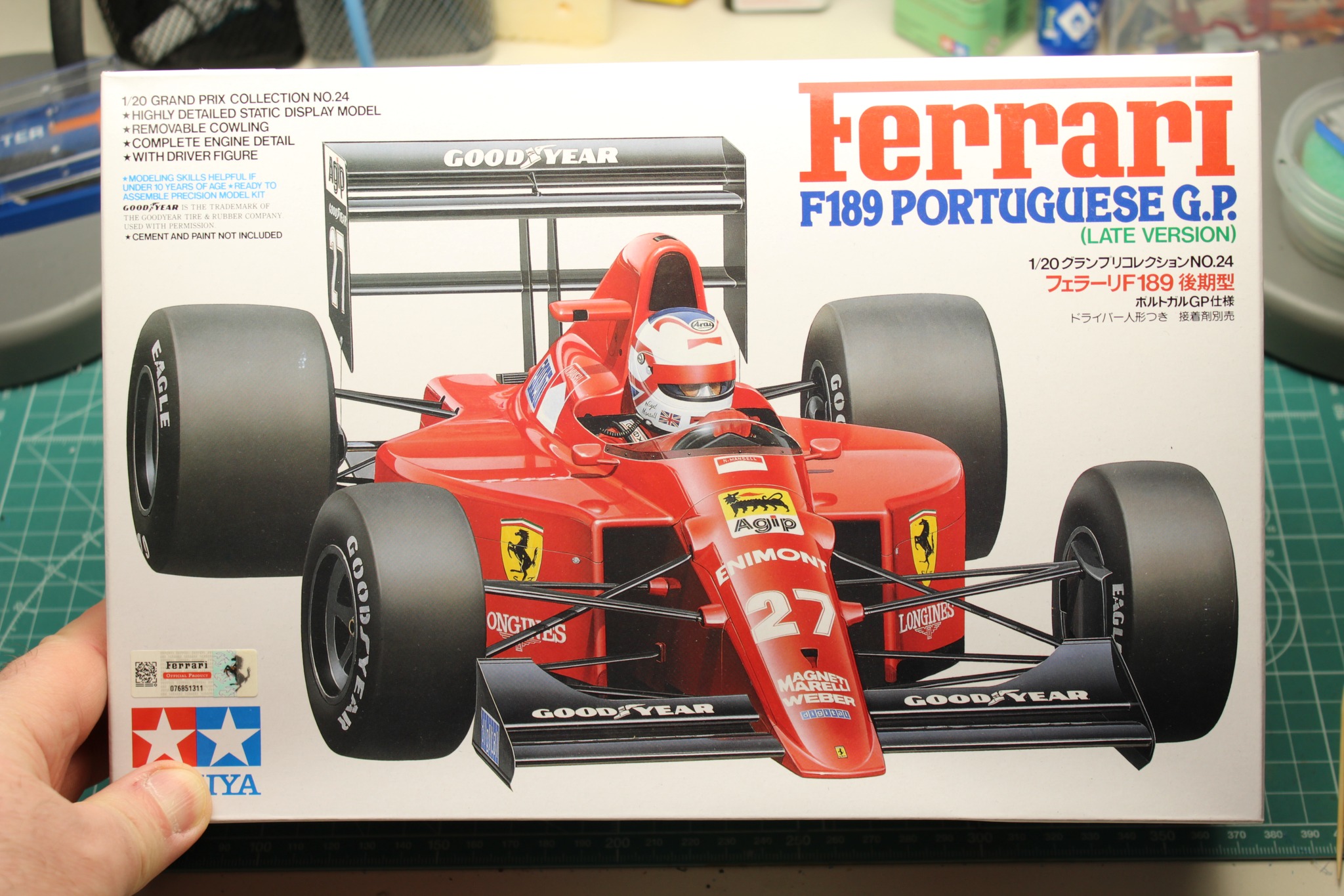 Tamiya 1/20 Ferrari F189 model with custom details