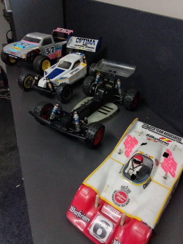 Vintage RC car collection with Lazer ZX and ZX-RR models