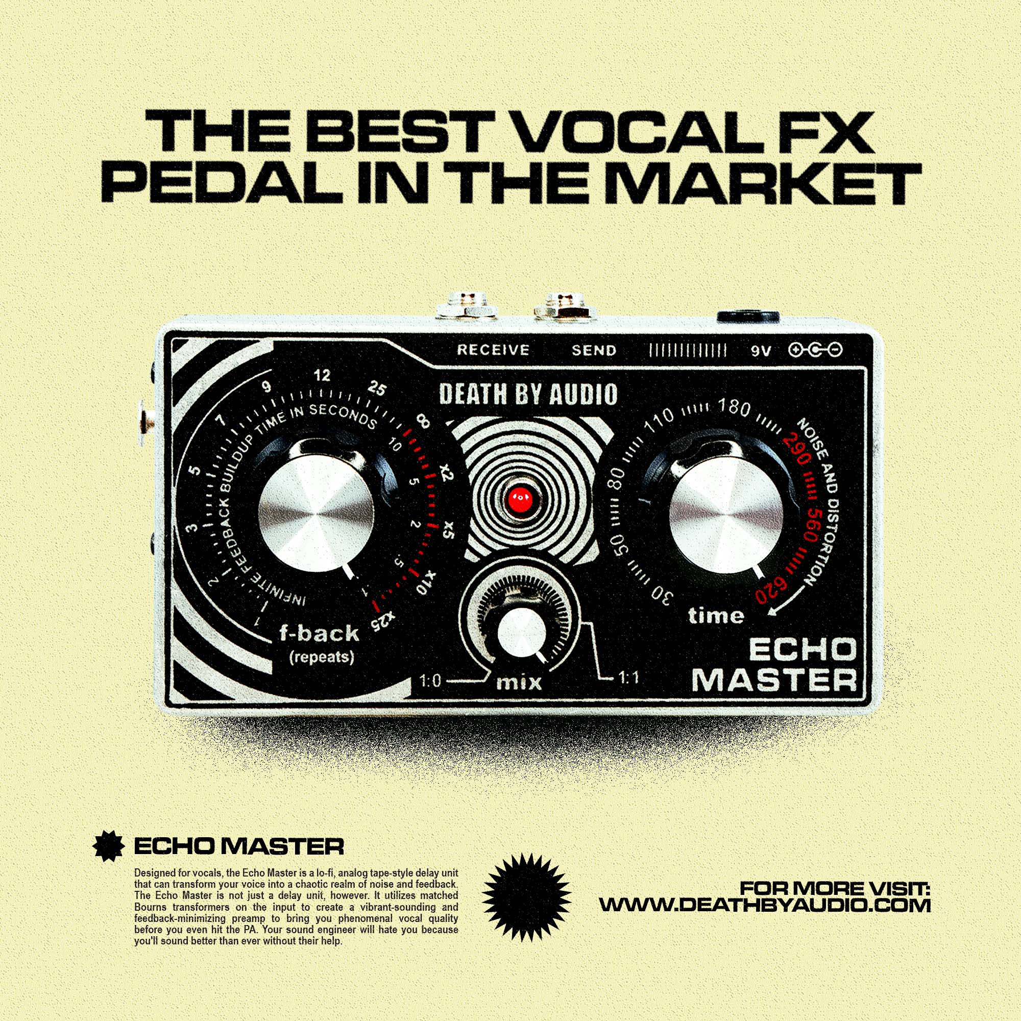 Death by Audio's Echo Master vocal delay pedal