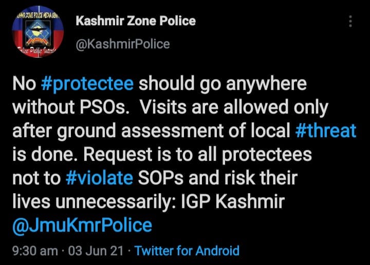 JK Mail - No #protectee should go anywhere without PSOs.... | Facebook