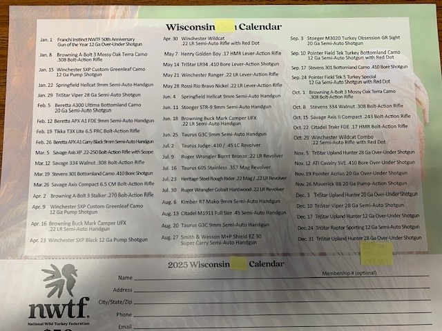 2025 Wisconsin NWTF Calendars are now available!! Calendars are only ...