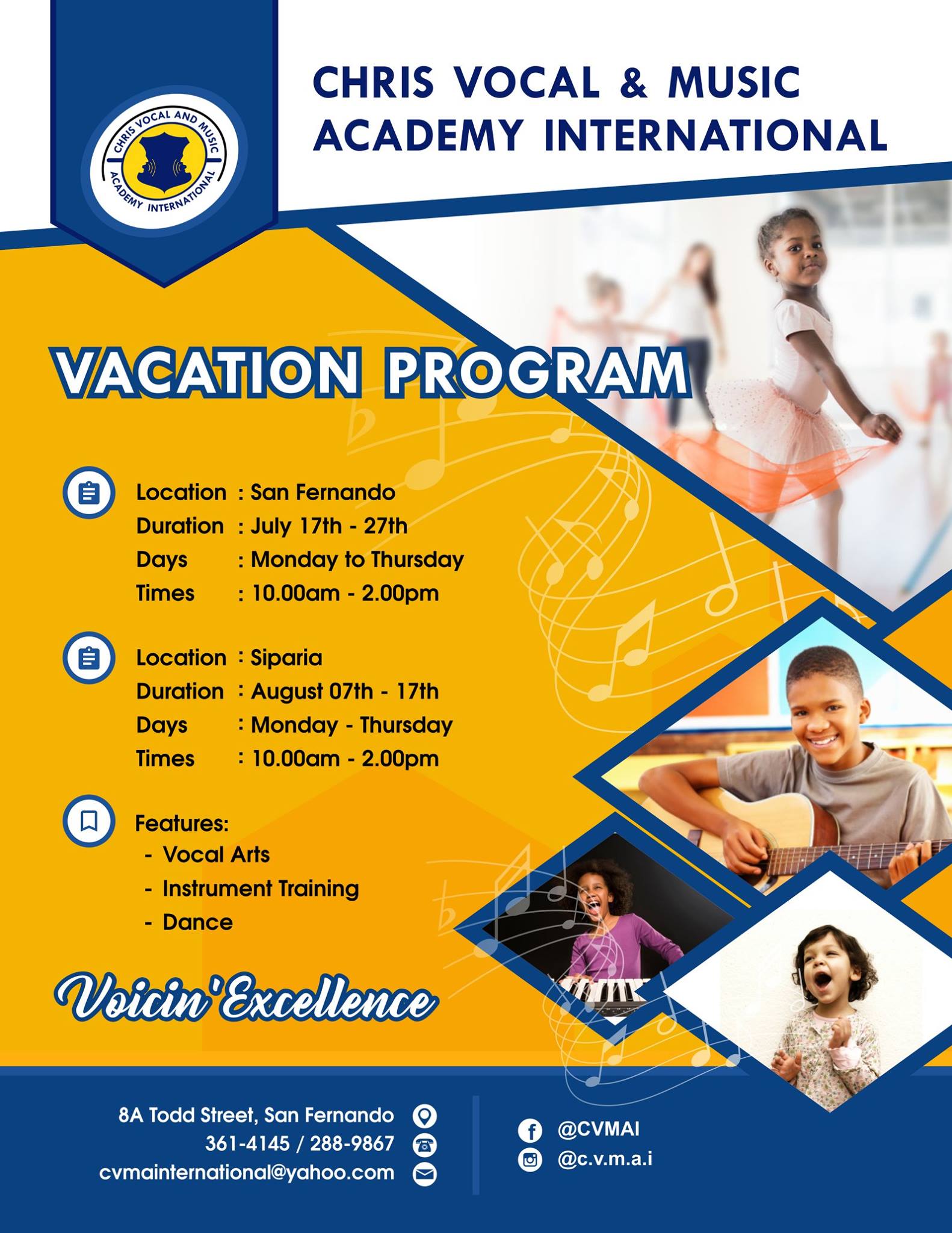 Chris - Get your children involved in Vocal Arts, Dance and Instrument ...