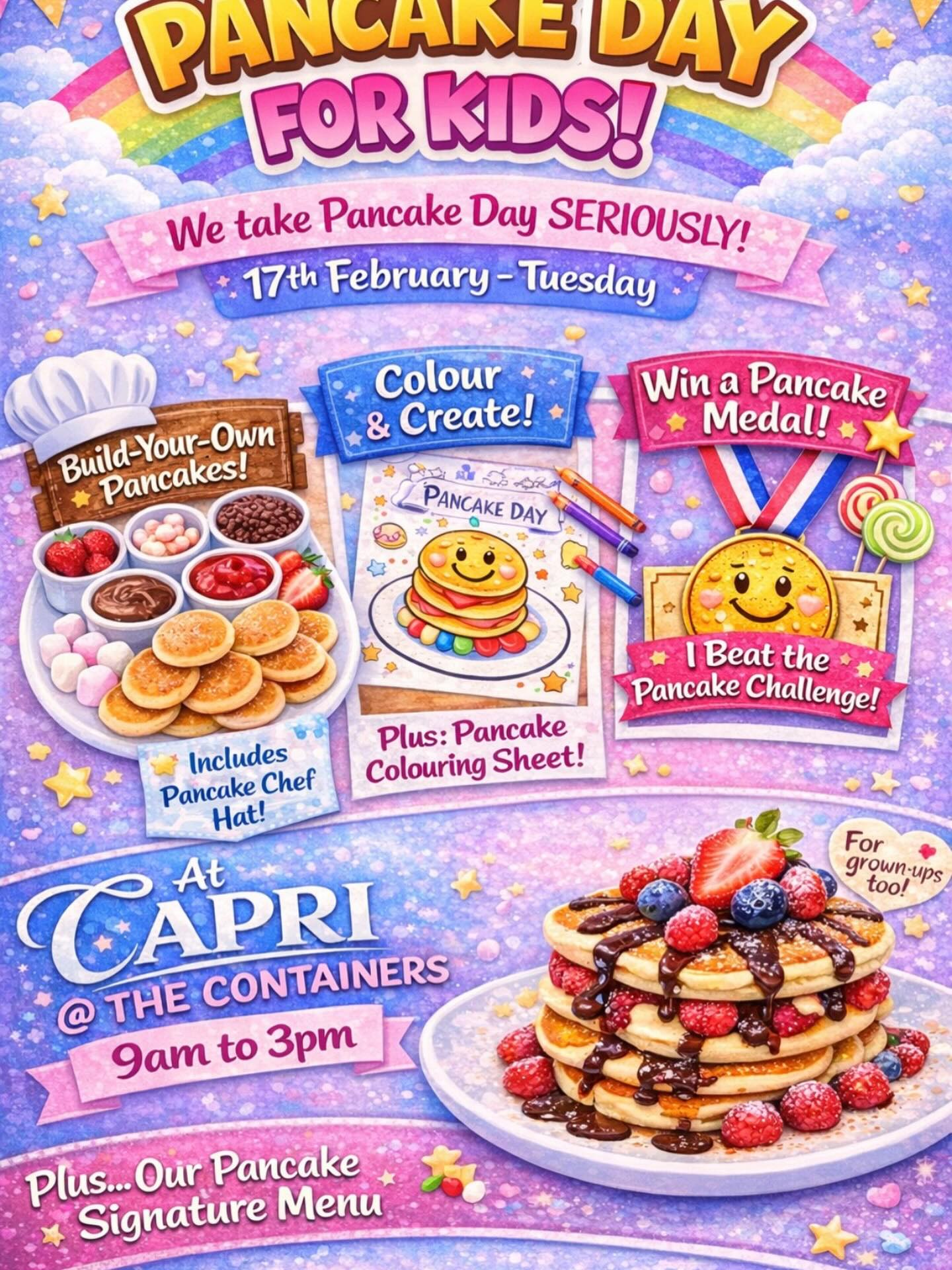 🥞💙💗 PANCAKE DAY AT CAPRI @ THE... - Capri at the Containers | Facebook
