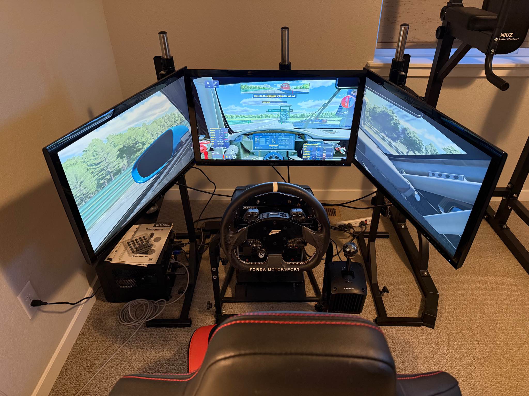 Fanatec GT Omega Sim Racing Rig Triple Monitors PC - Desktop Computers ...