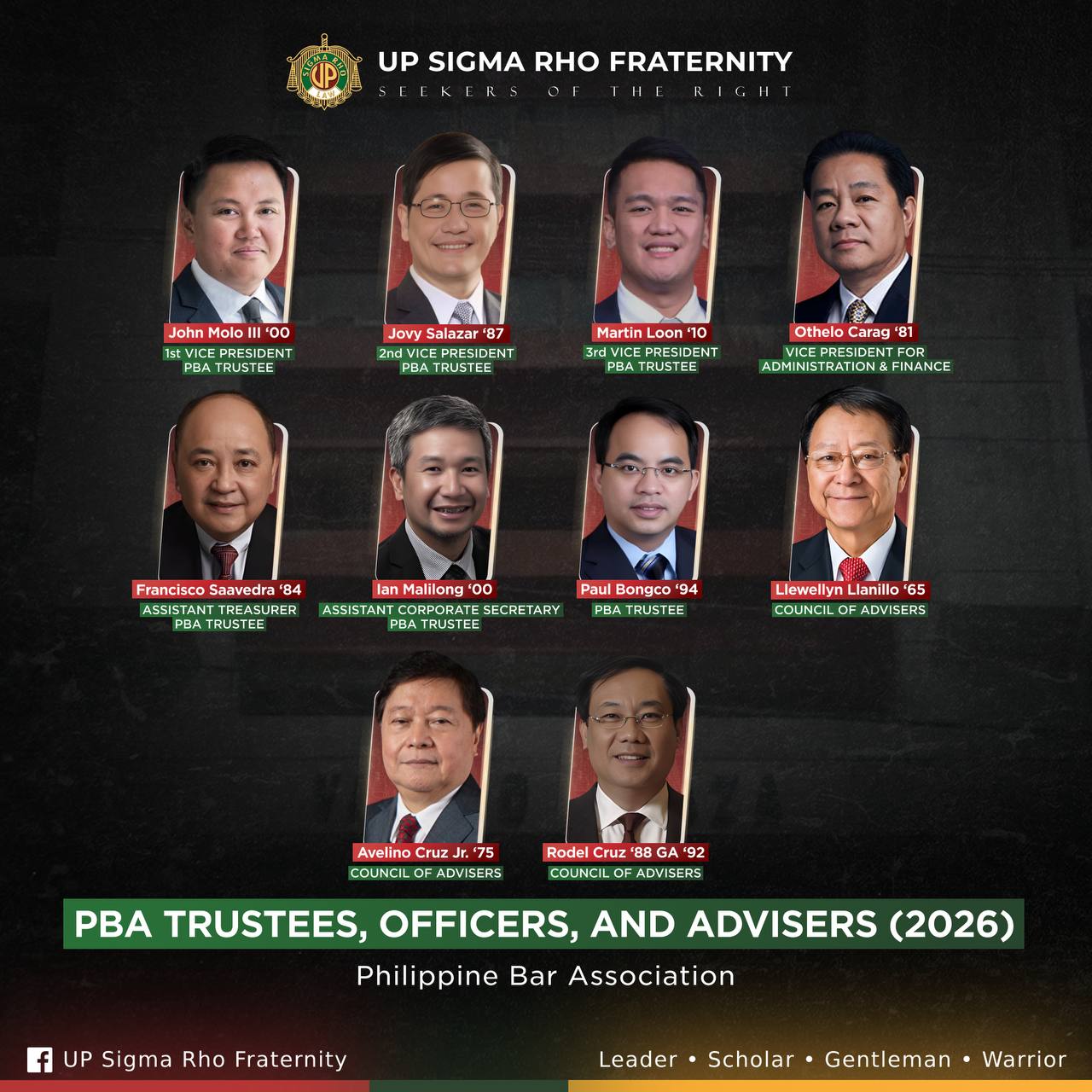 UP - [FOUR SIGMA RHOANS INDUCTED IN THE OPF]: Continuing The Scholarly ...