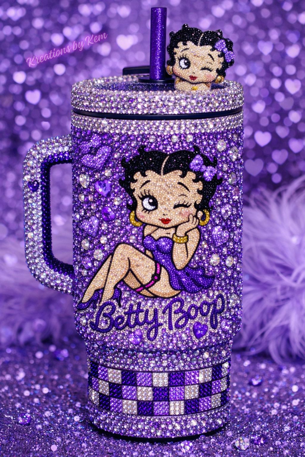 Purple bedazzled Betty Boop Stanley cup 😍💜💜💜 #bettyboop