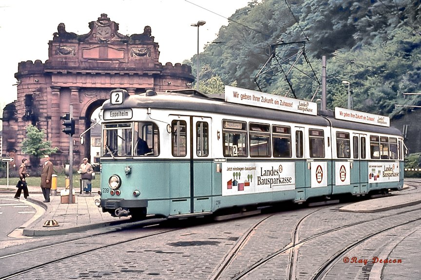 Duwag GT6 tram in Heidelberg, Germany