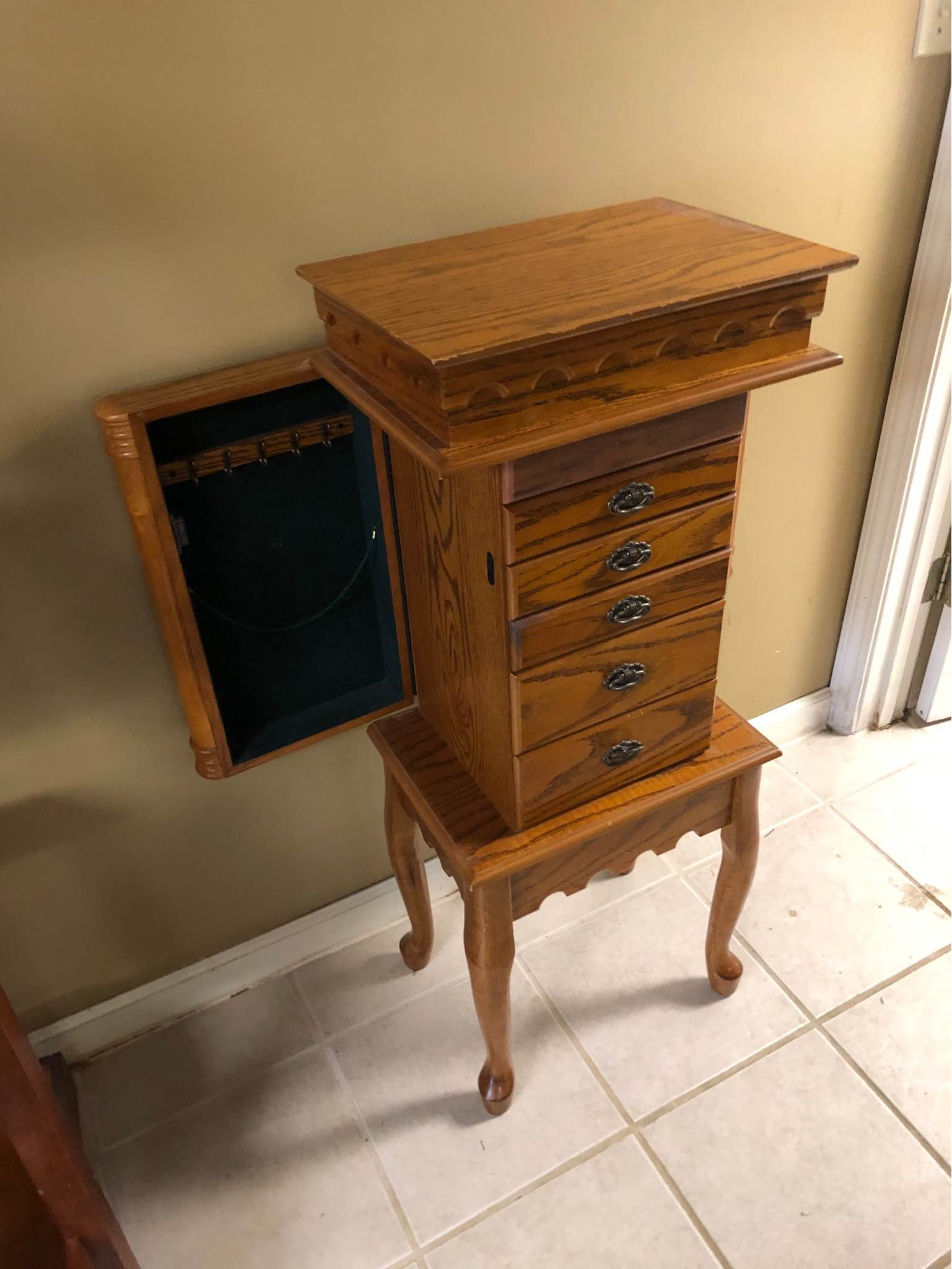 Jewelry armoire cabinet oak jewelry box - Armoires & Wardrobes